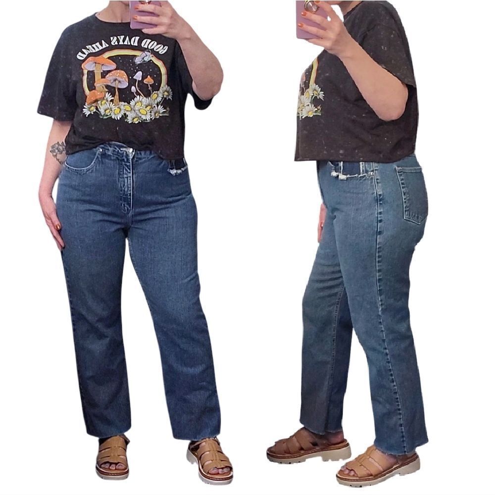 VTG 90s Cherokee High Rise Relaxed Cropped Mom Jeans Size 12 *Fits Like 8/ 10‎